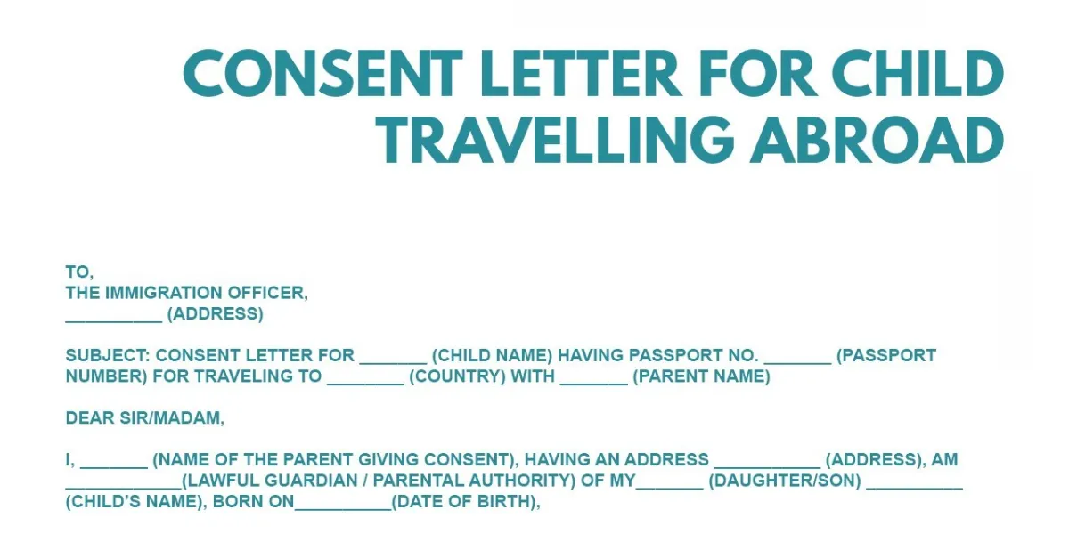 How to Write Consent Letter for Child to Travel